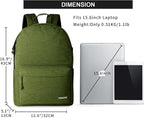 SUPACOOL Casual Laptop Backpack for Men and Women, Backpack for College, USB Charging Port, Lightweight Pack Back(Olive)