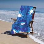 COMFAR Cute Shark Microfiber Beach Towel for Boys, Personalized Beach Towels for Kids, Sand Free Beach Towel Sandproof, Quick Dry Pool Towel 30"x 60"