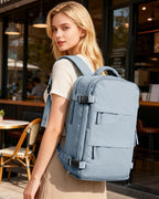 coofay Large Travel Backpack For Women Men Airline Approved Carry On Backpack Flight Approved Waterproof Sports Luggage Backpack Casual Daypack Hiking Backpack Grey Blue