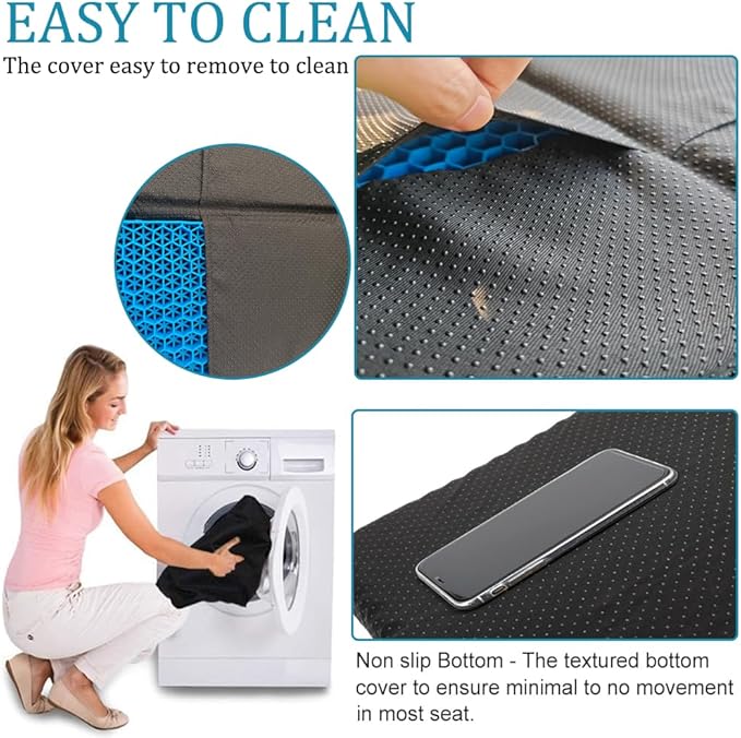 Gel Airplane Seat Cushion,Portable Travel Cushion for Long Sitting,Foldable seat Cushion for Airplane Seats, Office Chair, Camping, Bleachers, Flights, Commute