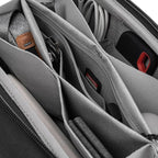 Peak Design Tech Pouch, Black, Electronics Organizer for Travel or Everyday Carry, Origami-Style Storage, Cable Pass-Through, Weatherproof Recycled Nylon, Gear Carry Bag for Men and Women