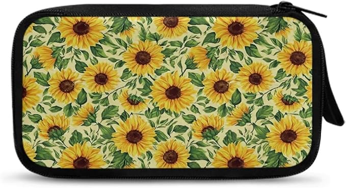 Sunflowers Electronic Organizer Portable Cable Organizer Bag Electronics Organizer Travel Case fits Phone Power Bank SD Card Tech Accessory Large Storage Bag