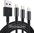 3 Pack Apple MFi Certified iPhone Charger Cable 6ft, Apple Lightning to USB Cable Cord 6 Foot, 2.4A Fast Charging Apple Phone Long Chargers for iPhone 11/11Pro/11Max/ X/XS/XR/XS Max/8/7/6 Black