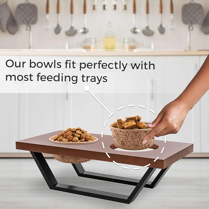 Small Dog Bowls - 25 Compostable Disposable Feeding Bowls for Dogs and Cats - Good for Dry or Wet Food, Hot or Cold Pet Food, and Travel