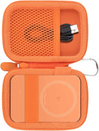 khanka for Anker Nano Magsafe Power Bank Ultra-Slim 5,000Mah & Maggo Power Bank 10K Case,Compatible with Anker A1667/A1665/A1664 Slim Magnetic Charger, Protective Carrying Case Only (Orange)