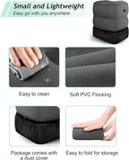 Inflatable Foot Rest Pillow, Kids Airplane Bed, Adjustable 3 Layers Height Leg Rest Pillow, Airplane Travel Essentials Great for Airplane, Office, Home, Trains, Cars