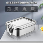 Umigy 4 Pcs Stainless Steel Food Containers Metal Bento Lunch Box Stainless Steel Food Storage Containers, Lockable Clips to Leak Proof, Reusable Dishwasher Snack Boxes for Work (850ml)