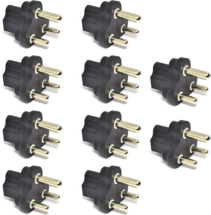 Ceptics South Africa SABS1661 Travel Power Plug Adapter Accepts NEMA 5-15R - ETL Certified - Industrial Grade (IG-10L-10PK)