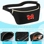 Amylove 9 Pieces Fanny Packs Nylon Waist Bag Zipper Travel Running Bag with Adjustable Strap for Women Men(Nylon,Black)