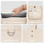 HOMESPON Large Canvas Tote Bag for Women Everything Bag with Pockets and Laptop Sleeve