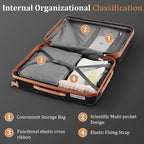 4 Piece Luggage Set, Hardside Expandable Lightweight Suitcase with 360° Mute Spinner Wheels Luggage Sets, TSA Lock, 14/20/24/28 Inch Travel Luggage for Men, Women and Girls (Black 3)