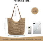 Crochet Beach Bag Summer Woven Tote Bag Crochet Purse for Women handbags Boho Shoulder Bags for Travel Vacation