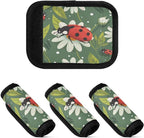Qilmy Cute Ladybug Luggage Handle Wrap 2Pack Luggage Identifiers Tag Comfort Handle Grips Cover for Stroller Suitcase Bag Airplane Travel Accessories1727