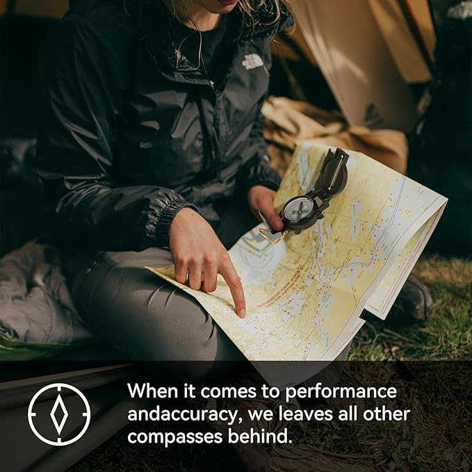 Compass Hiking Survival, Wilderness Survival Compass for Kids- Magnetic Gear Set Navigation Map- Backpacking Camping Hunting Survival
