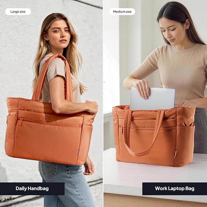 TOPEAST Tote Bag for Women Puffer Travel Carry On Bags with Laptop Compartment & Cup Holder Work Tote for Weekend Overnight