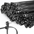 1000 PCS 6 inch Black Zip Ties with Screw Hole 70lbs Mountable head Cable Ties Straps Multipurpose Heavy Duty Nylon Cable Zip Ties with Screw Mounting Hole