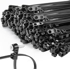 1000 PCS 6 inch Black Zip Ties with Screw Hole 70lbs Mountable head Cable Ties Straps Multipurpose Heavy Duty Nylon Cable Zip Ties with Screw Mounting Hole
