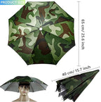3 Pack Umbrella Hat, Sports Head Umbrella Hats for Adult Women, 26" Diameter Folding Waterproof Rainbow Fishing Headwear for Outdoor Party Beach Hiking