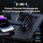 Penemay Car Charger USB Car Phone Charger, Dual Ports Car Adapter for iPhone 17 16 15 Pro Max/14/13/iPad,Samsung S26/S25 Android Cell Phone,