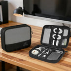 MATEIN Travel Electronics Organizer Case 2 Pack, Lightweight Cable Bag for Travel Essentials, Water Resistant Charger Organizer Case for Charging Cords, Earphones, Stylus Pens & Phone