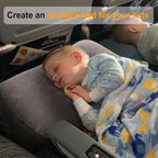 Inflatable Travel Foot Rest Pillow, Kids Airplane Bed, Adjustable Height Leg Pillow for Air Travel, Make a Flat Bed for Toddlers, Great for Airplane,Train,Small Size(Grey, 1 Pack