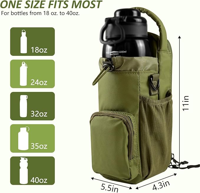 Magnetic Gym Bag for Men and Women, Magnetic Water Bottle Holder for Gym, Small Gym Bag, Gym Gifts for Women and Men (Green, <40 OZ)