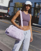 Small Gym Bag for Women - Puffer Duffle Weekender Work Duffel Carry on Overnight Nurse Dance Yoga Workout Tote Bag with Yoga Mat Holder Wet Compartment Coin Purse BPA-Free