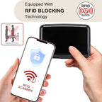 ELFISH Mini RFID Aluminum Wallet Credit Cards Holder Business Card Case Metal ID Case for Men Women (Black)