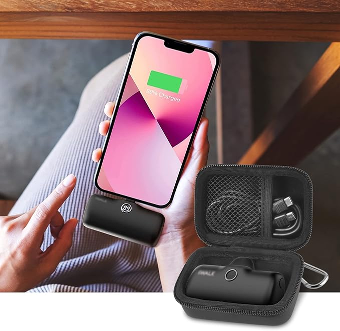 casmilee 【NOT Included Power Bank】 Portable Charger Case for iWalk/for Swyop/for Feob/for Charmast/for JEJILL/for LanLuk/for VEGER/for Taegila/for Kuulaa and More Small Charging Battery Pack, Black