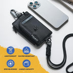 VULKIT Water-Resistant Keychain Wallet with Lanyard for Men and Women, Outdoor Zipper Pouch Wallet with Clear ID Window, for Hiking, Fishing, Skateboard and any Outdoor Activities, Shadow Trek