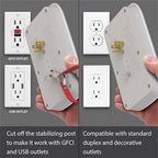Fosmon 6 Outlet Wall Mount Surge Protector, 3-Prong Surge Suppression 1200 Joules, 15A 125VAC 60Hz 1875Watts Wall Outlet Adapter, Grounded LED, ETL Listed (4 USB-A (1 Pack))