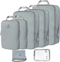 PFEYRPK Lightweight Compression Packing Cubes for Suitcases, Compressible Expandable Travel Packing Organizer with Clear Toiletries and Backpack Bag, Travel Essentials for Carry on Luggage 7 Set