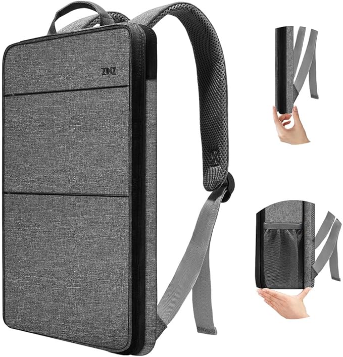ZINZ Slim & Expandable Laptop Backpack Water Resistant Backpack Travel Backpack Compatible with MacBook Air/Pro/Neo 13-14 inch, XPS 13/14, Surface 13.5" and Most 13-14 Notebooks，G01BK01