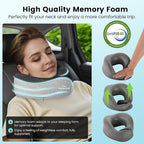 Travel Pillow-Neck Pillows for Airplanes, Memory Foam Travel Neck Pillow for Long Flights|Airport Travel Essentials 360° Support Gifts for Travellers With Eye Mask & Earplugs, Portable Carry Bag