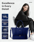 HOTOR Travel Duffel Bag - Weekender Bags for Women, Gym Tote Bags with Shoe Compartment, Carry On Overnight Bag with Toiletry Bag for Travel Essentials Travel Accessories, Dark Blue, 15.8"×18.1"×8.7"