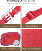 Pritent Fanny Packs for Women Cross Body Bag Waterproof Belt Bag with Adjustable Strap and Zipper Back Pocket Small Crossbody Bags Fashion Waist Packs for Workout Travelling(Coral Red)