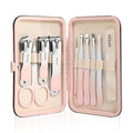 Manicure Set, 10 pcs High-Carbon Steel Nail Clippers Set, Portable Mini Manicure and Pedicure Kit, Travel Grooming Nail Kit with Leather Bag for Men and Women