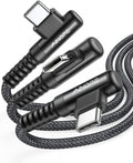AINOPE Right Angle USB Type C Cable [3-Pack 3.3ft/6.6ft/10ft] 3.1A Fast Charging USB to USB C Cable, Nylon Braided USB C Charging Cable Compatible with Galaxy S21+ Ultra, iPad mini/Air/Pro, Pixel 6X