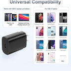 Type C Charger，Fast Charging USB C Chargers Block 25w Fast Wall Chargers for Samsung S25/S24/S23/S22/S21 Ultra/S20/S20 Ultra/Note 20 Ultra，Android Charger【2-Pack】