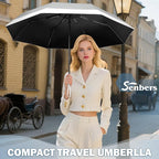 Windproof Travel Umbrella, Collapsible Umbrella Automatic Open Close Auto Small Compact Portable for Rain Sun Adult Women