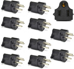 Ceptics Israel, Palestine SI 32 Travel Power Plug Adapter Accepts NEMA 5-15R - ETL Certified - Industrial Grade (IG-14-10PK)