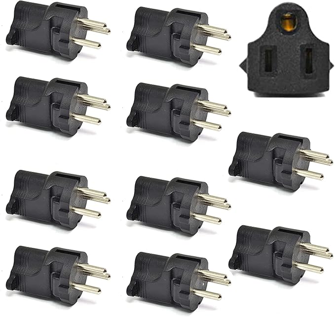 Ceptics Israel, Palestine SI 32 Travel Power Plug Adapter Accepts NEMA 5-15R - ETL Certified - Industrial Grade (IG-14-10PK)