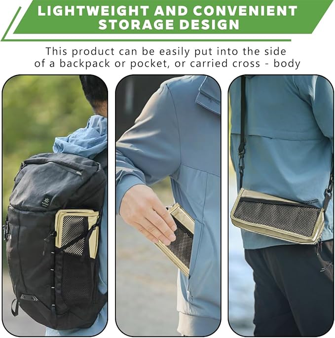 2-in-1 Collapsible Camping Stool & Sling Bag / 220LB Load Capacity Folding Portable Fishing Stool/Collapsible Stool for Camping, Hiking, Fishing, Gardening & Beach Outdoor Activities