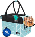 PetAmi Dog Purse Carrier for Small Dogs Cats, TSA Airline Approved Soft-Sided Pet Carrier with Pockets, Ventilated Travel Tote Bag with Bed & Shoulder Strap, Puppy Kitten, Max 12 lbs, Chevron Teal
