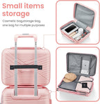 4 Piece Luggage Set, Hardside Expandable Lightweight Suitcase with 360° Mute Spinner Wheels Luggage Sets, TSA Lock, 14/20/24/28 Inch Travel Luggage for Men, Women and Girls (Pink 3)