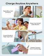 Kuulaa 2 Pack Portable Phone Charger with Built-in USB-C Plug, 4500mAh Mini Portable Charger Power Bank Small Battery Pack for iPhone 15/16/17,Samsung
