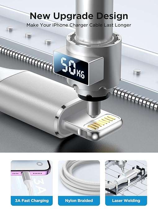 iPhone Charger 10FT [Apple MFi Certified] Long Lightning Cable Fast Charging iPhone Charger Cord Braided USB iPhone Cable Cord Compatible with iPhone 14/13/12/11 Pro/11/XS MAX/XR/8/7/6s Plus,iPad