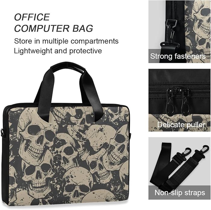 MNSRUU Laptop Bag for 15.6 inch Black Gothic Bats