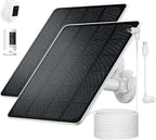 Ring Camera Solar Panel Charger, Compatible with Stick Up Camera, Stick Up Cam Pro, Spotlight Camera Plus/Pro, 5W5V, Weatherproof, 3M/9.8FT Cable (2Pack)