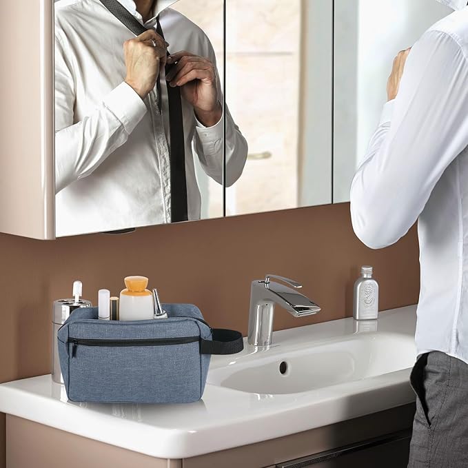 Icramsy Travel Toiletry bag Toiletry bag for women men Hanging Cosmetic bag Travel accessories for Women Men (Blue)